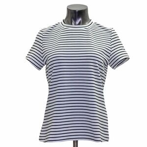SHEIN Black & White Striped Short Sleeve Quarter Back Zip T-Shirt